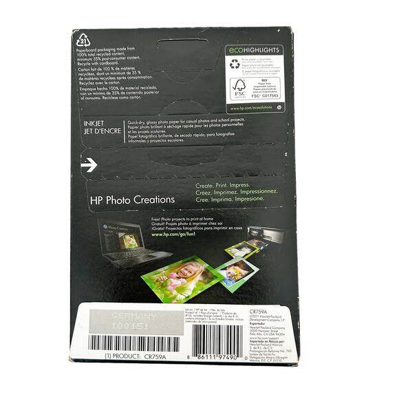 HP 100 Count Glossy Photo Paper 4"x6" - Picture 2 of 4